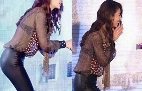 林心如侧面造型惊艳全场，曲线玲珑有致，这才是成熟女性的魅力