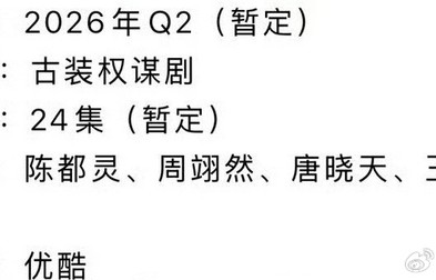 陈都灵周翊然新剧《翘楚》招商启动，暂定6月播出